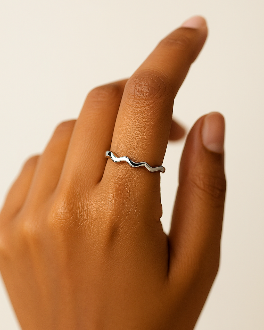 Wave-Inspired Adjustable Ring