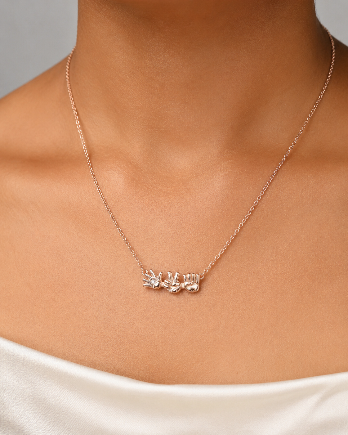 Rock Paper Scissors Pendant Necklace