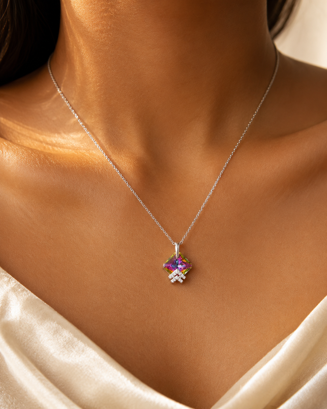 Geometric Mystic Quartz Style Pendant