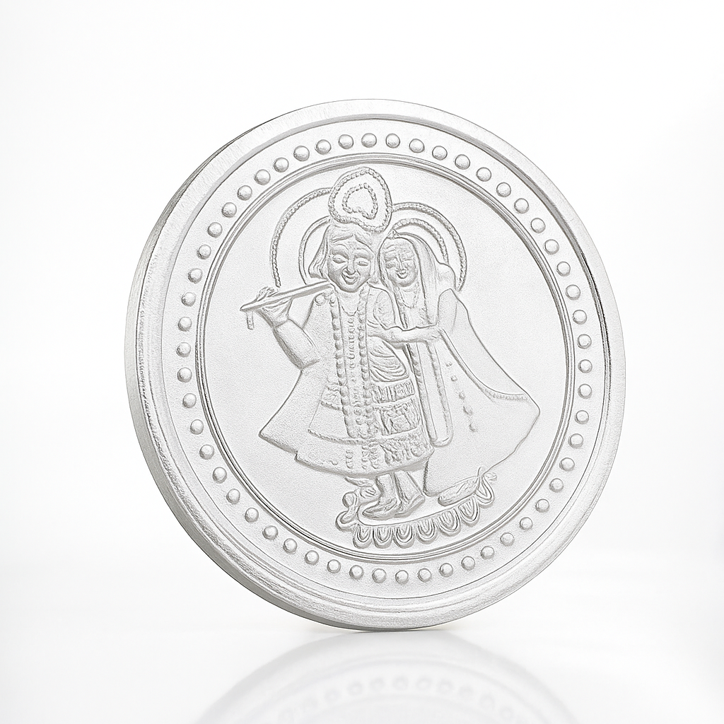 radha krishna pure Silver Coin