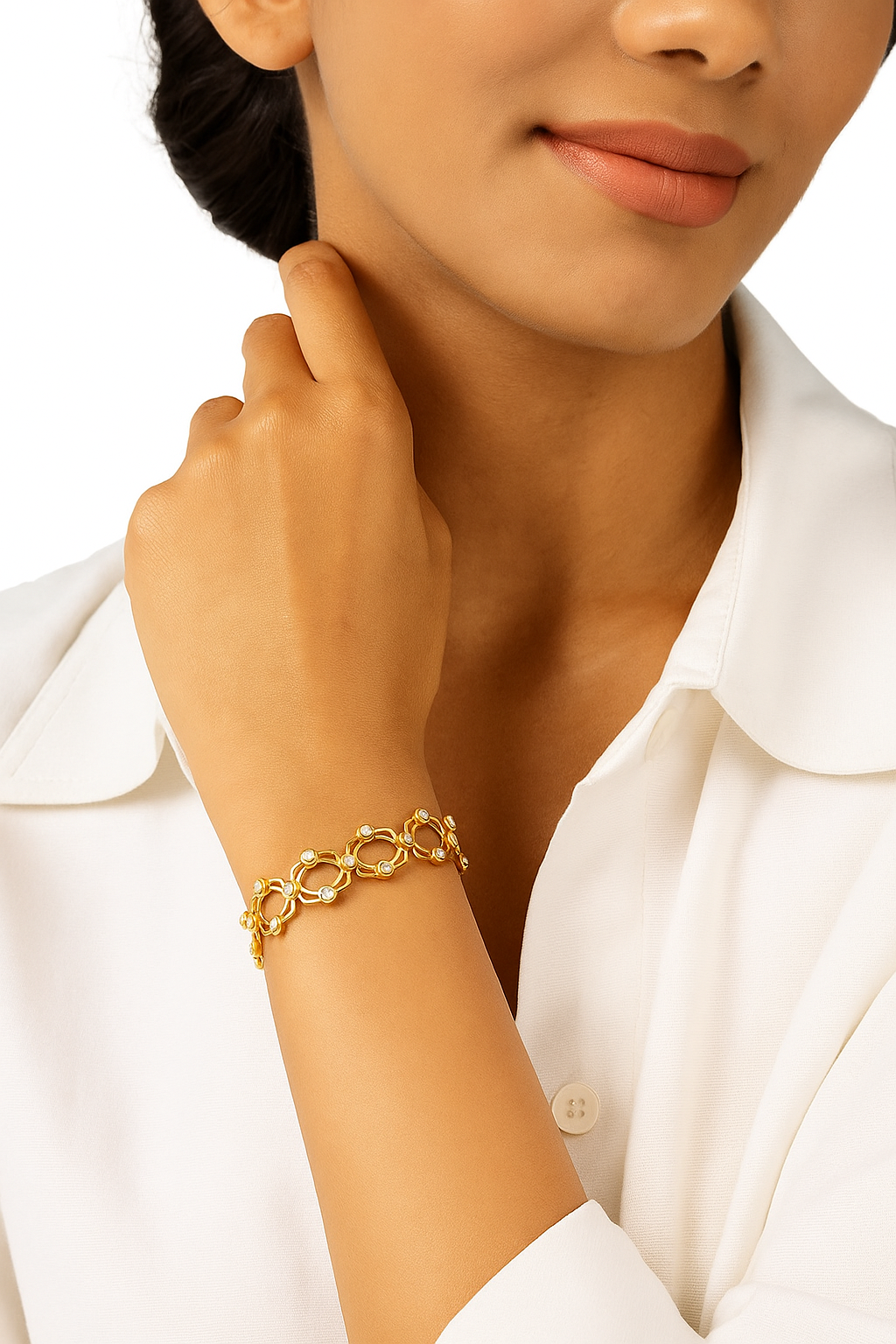 Golden Convertible Bracelet into Ring