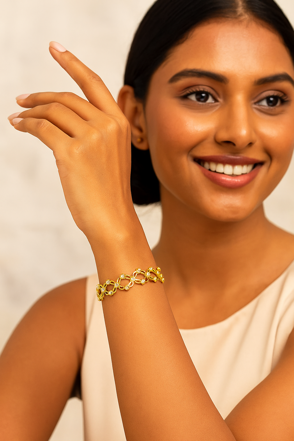 Golden Convertible Bracelet into Ring