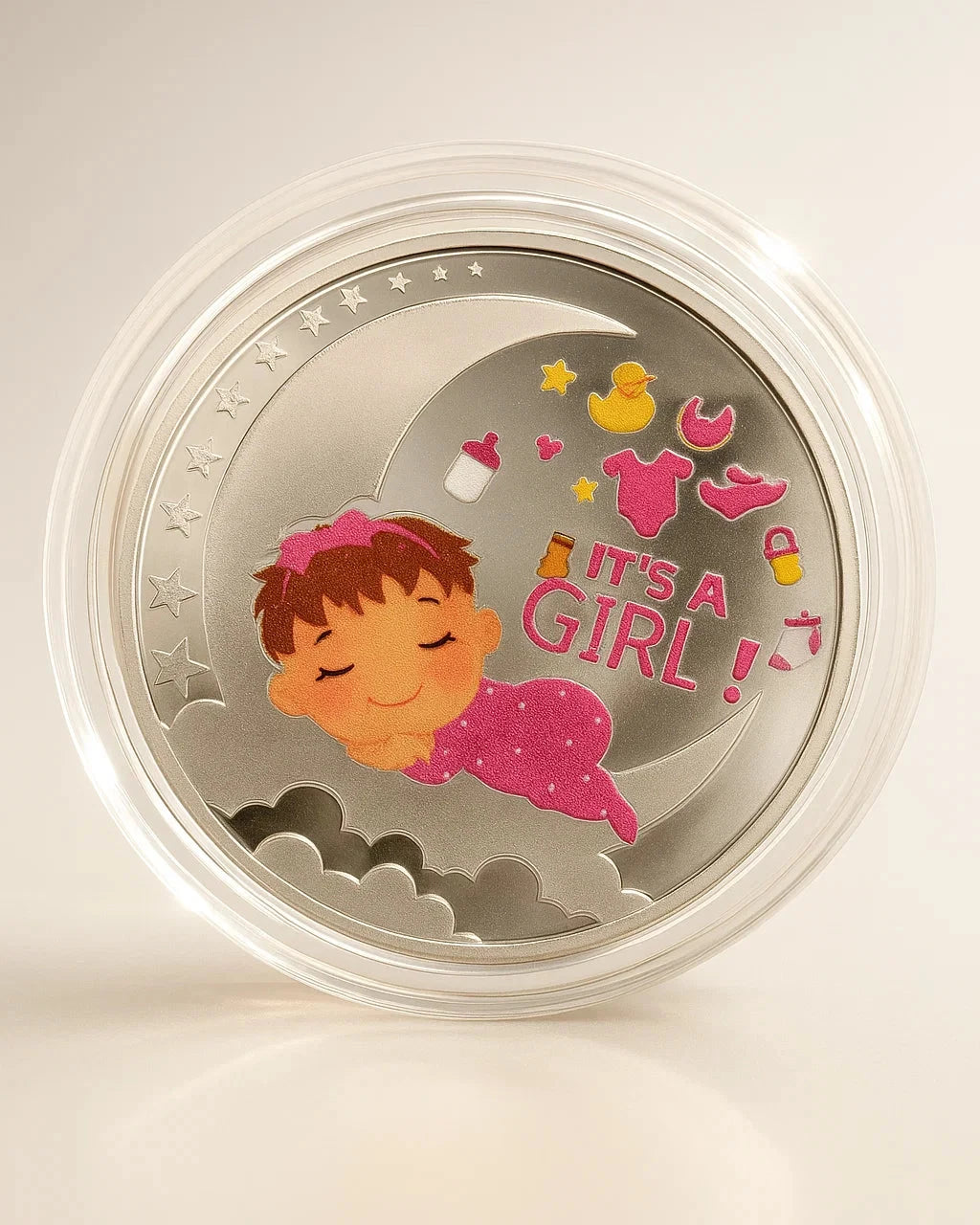 10 gm It's a Girl Colored Coin - Circle