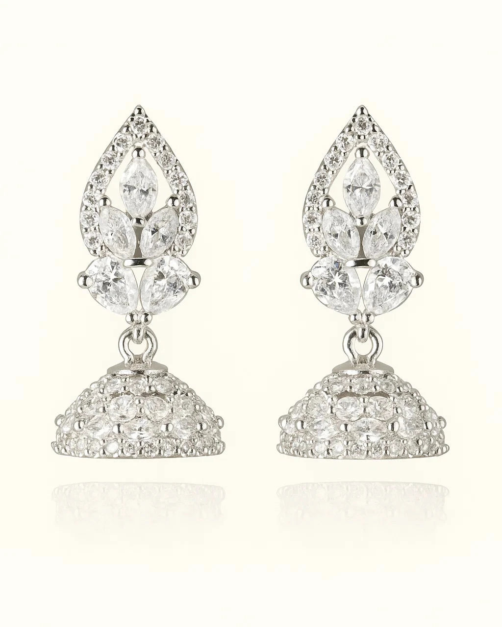Sparkling Jhumka Style Crystal Drop Earrings