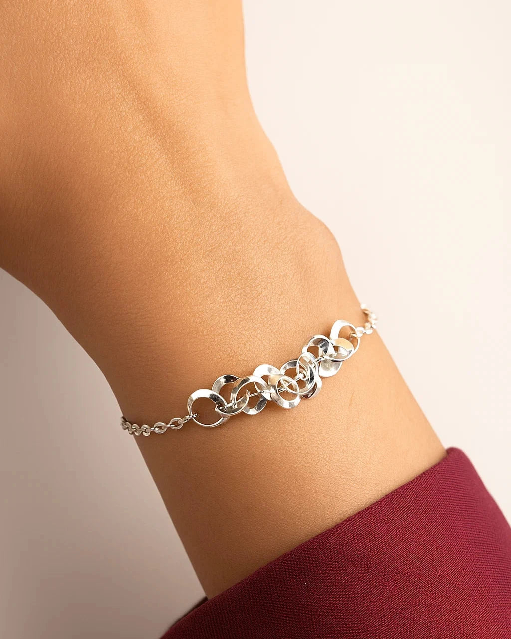 Silver Spiral Loop Bracelet