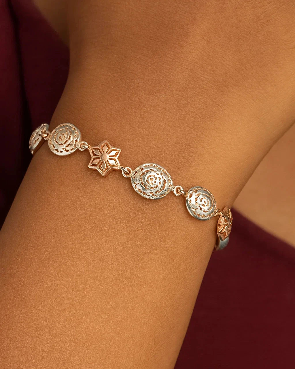 Rose Gold Mandala & Star Element Bracelet
