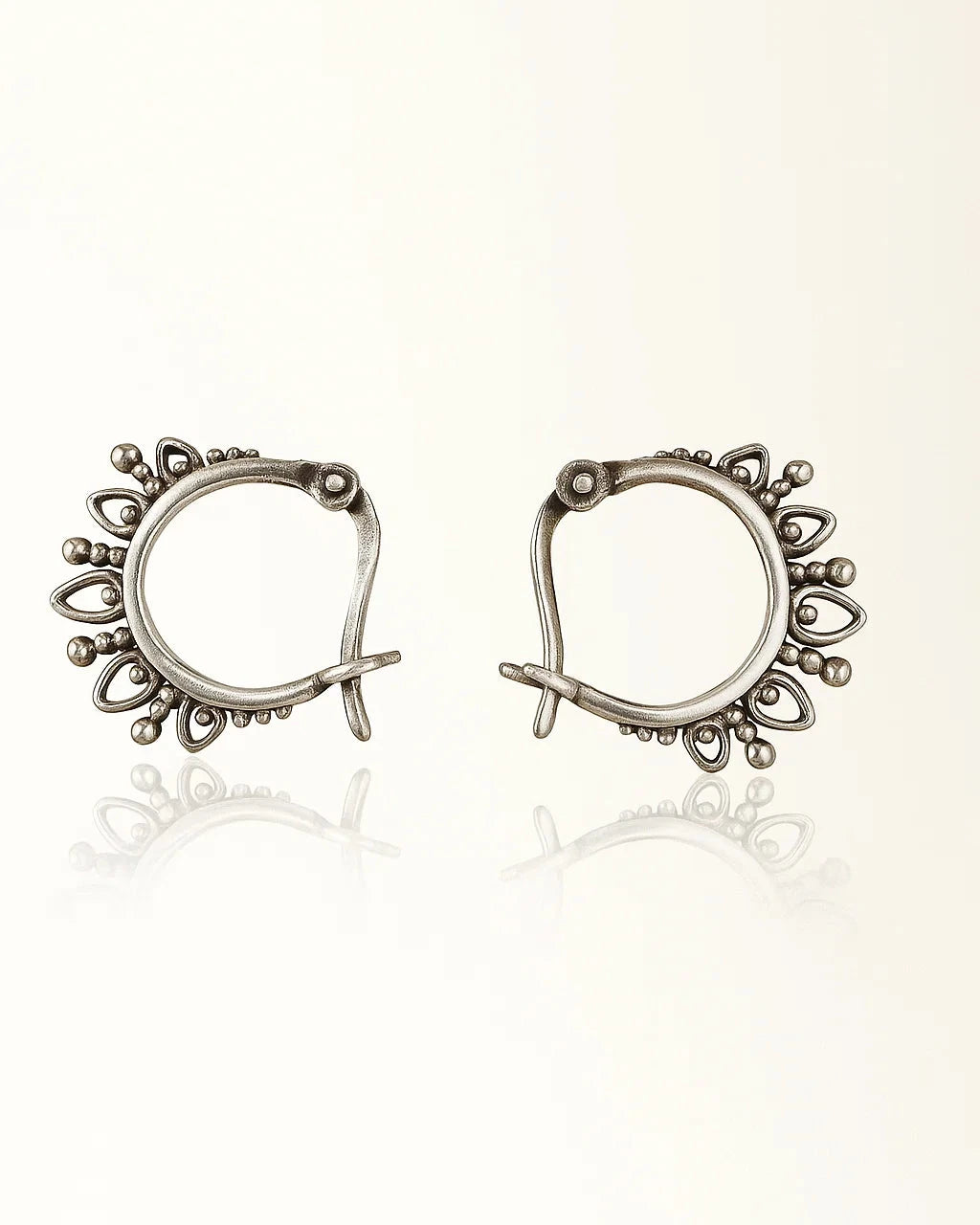 Tribal-Inspired Small Hoop Earrings with Boho Detailing
