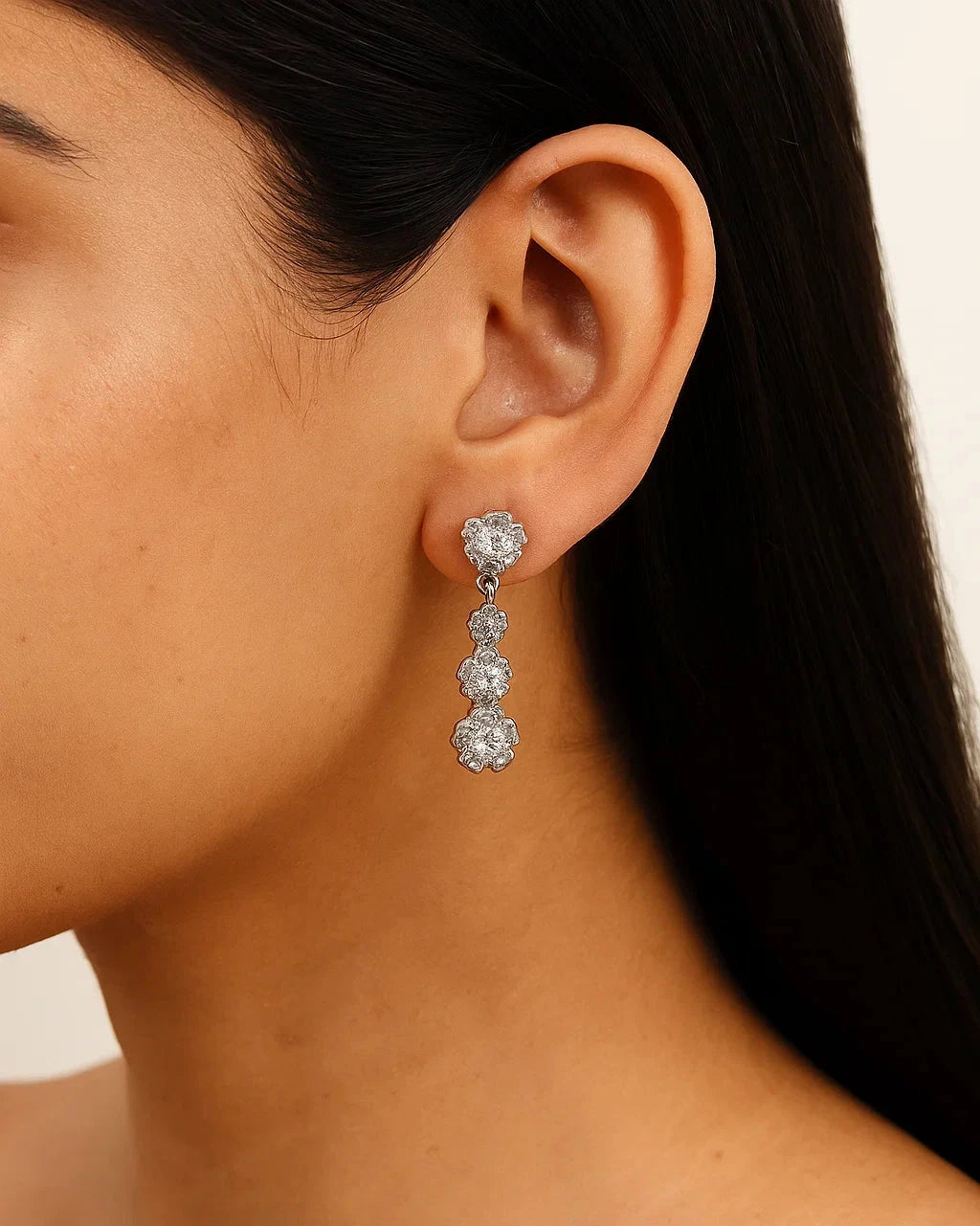Sparkling Floral Cascade Earrings