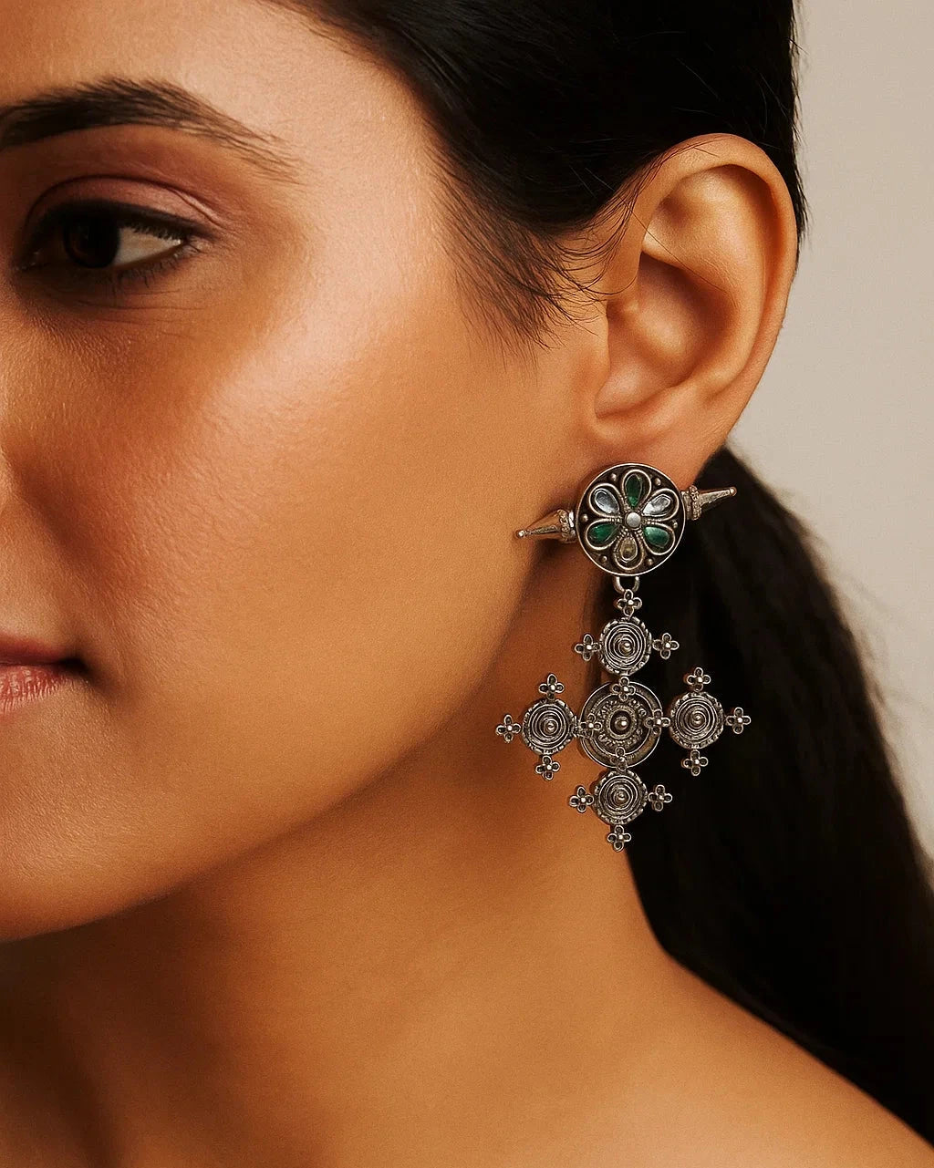 Oxidised women earring