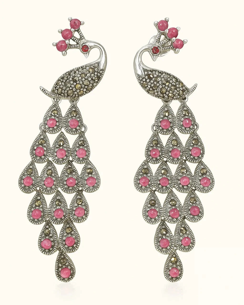 Long Peacock Tail Earrings