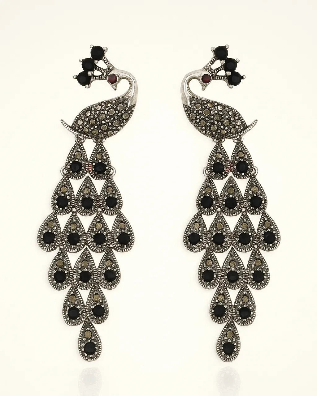 Long Peacock Tail Earrings