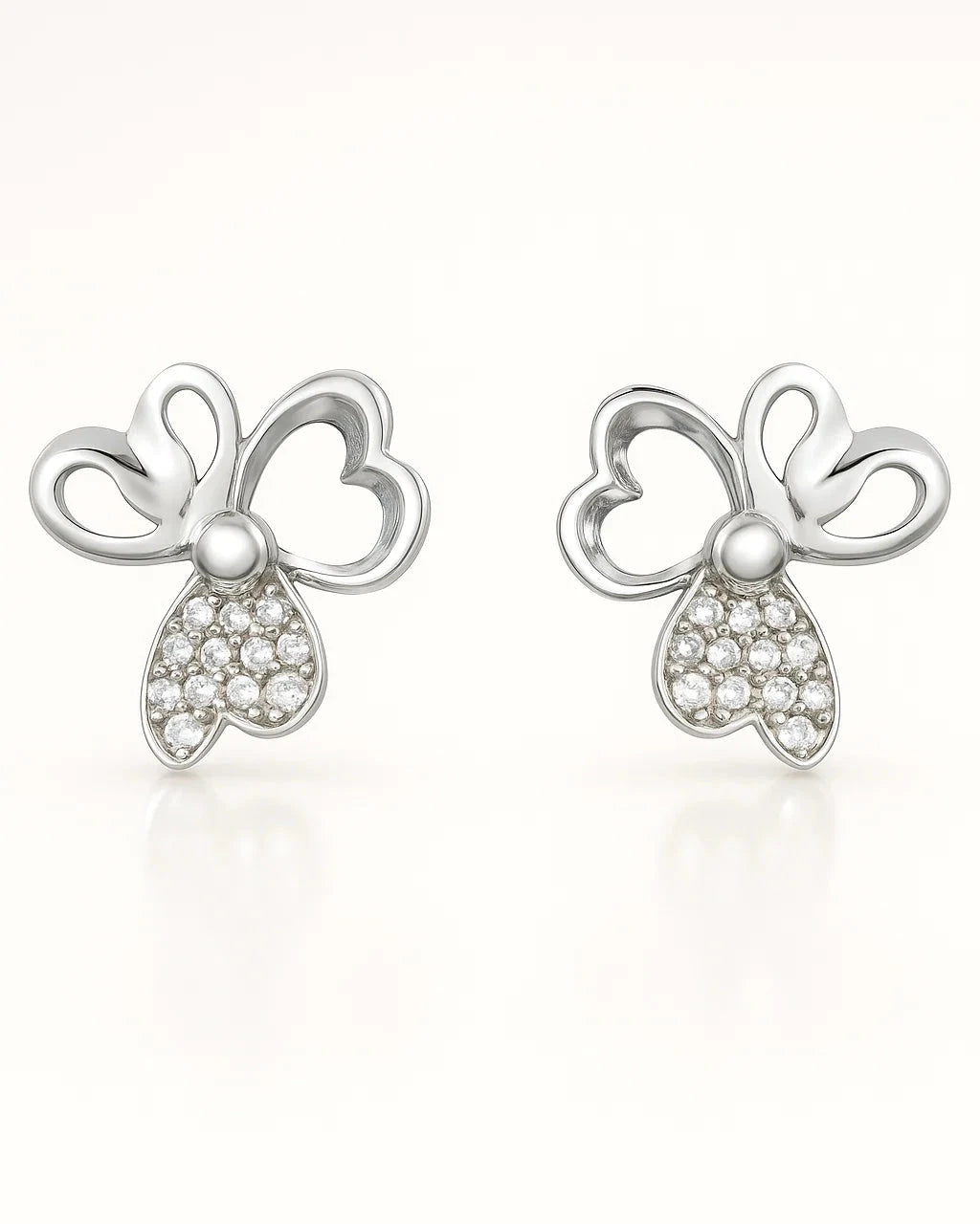 Flutter Charm Heart Studs