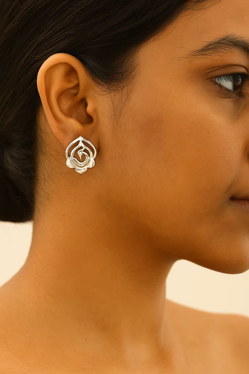 Peacock Plume Sterling Studs
