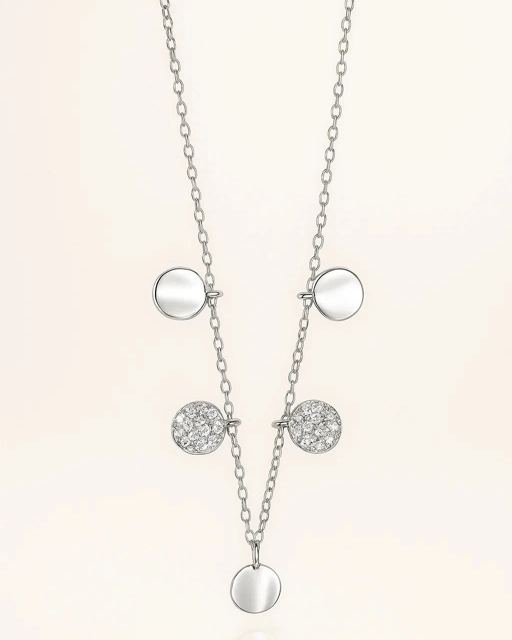 Silver Minimal Circle Drop Necklace