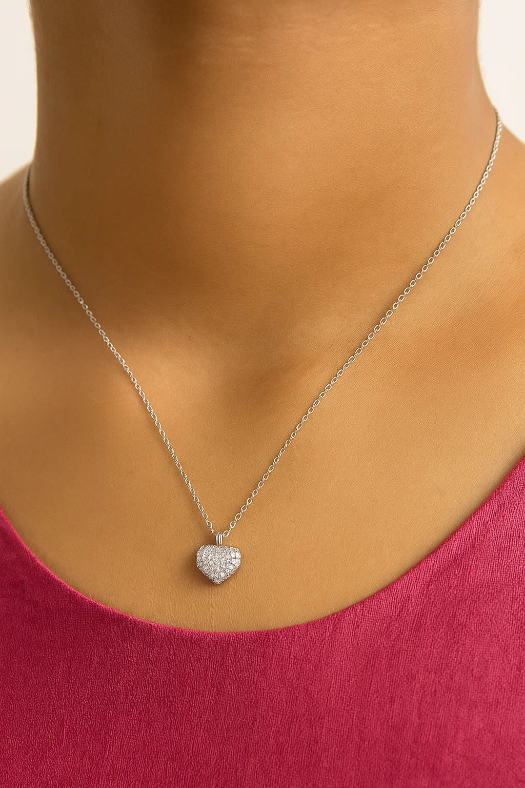 Silver Classic Heart Pendant Necklace