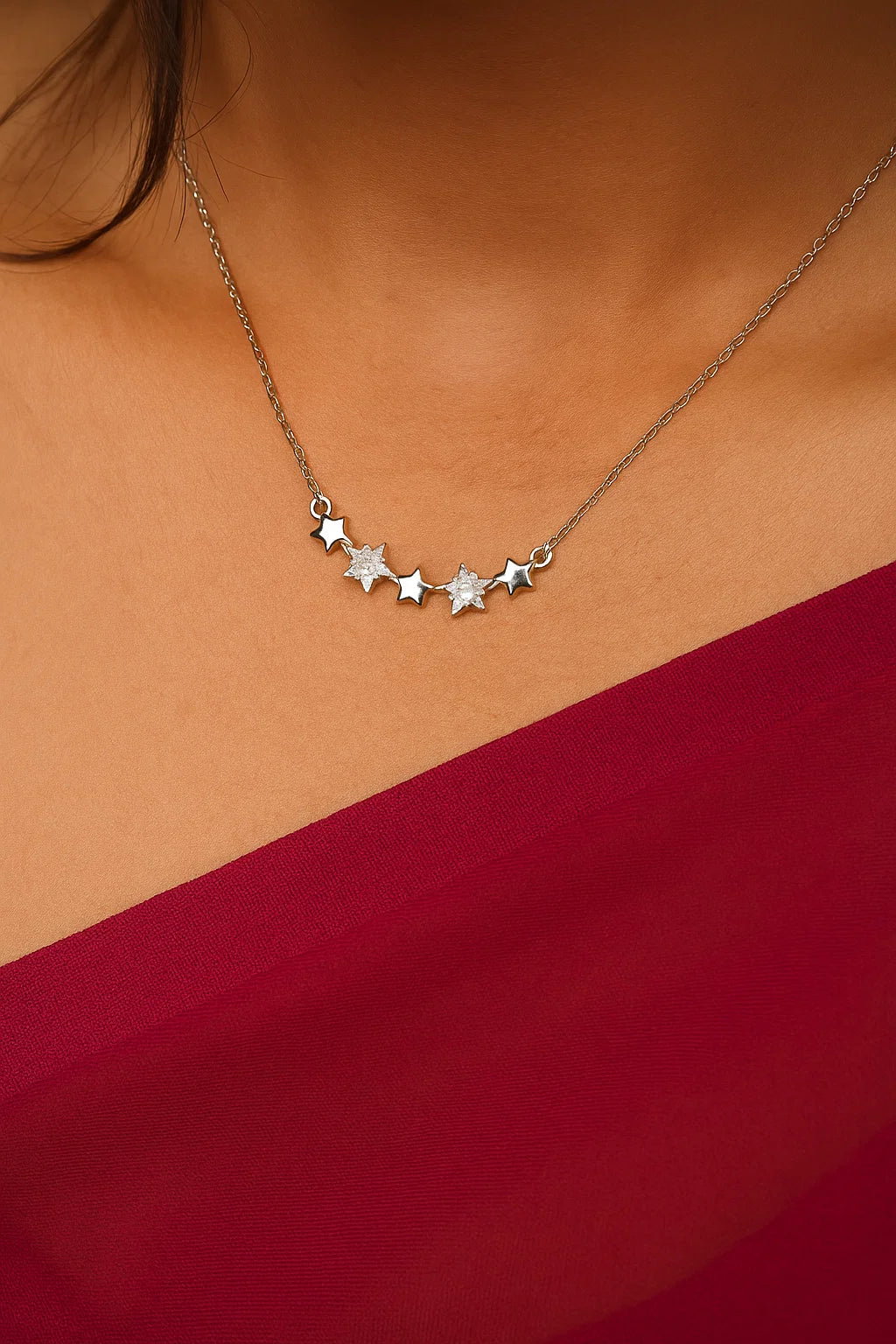 Silver Shooting Stars Necklace