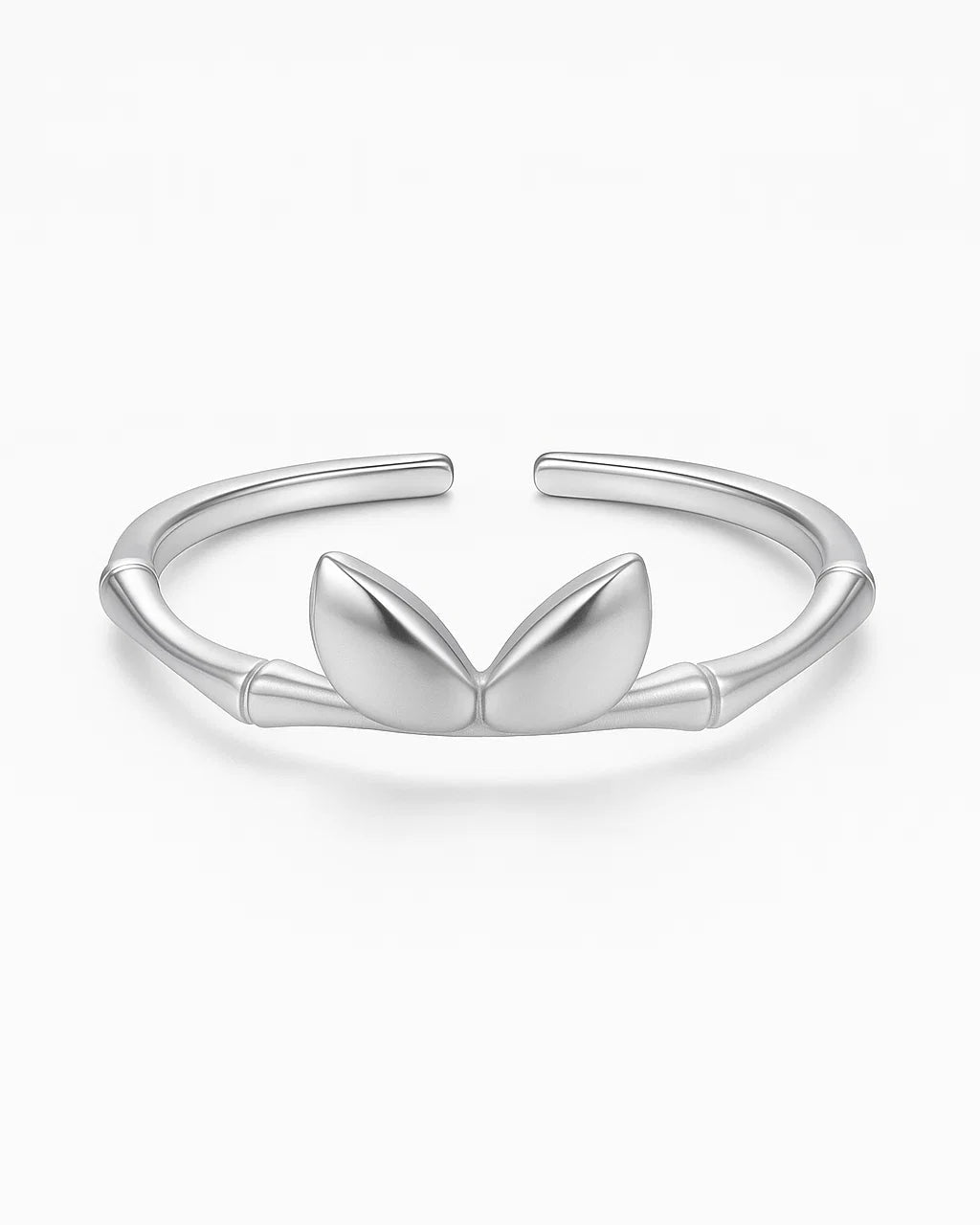Twin Leaf Minimalist Adjustable Ring
