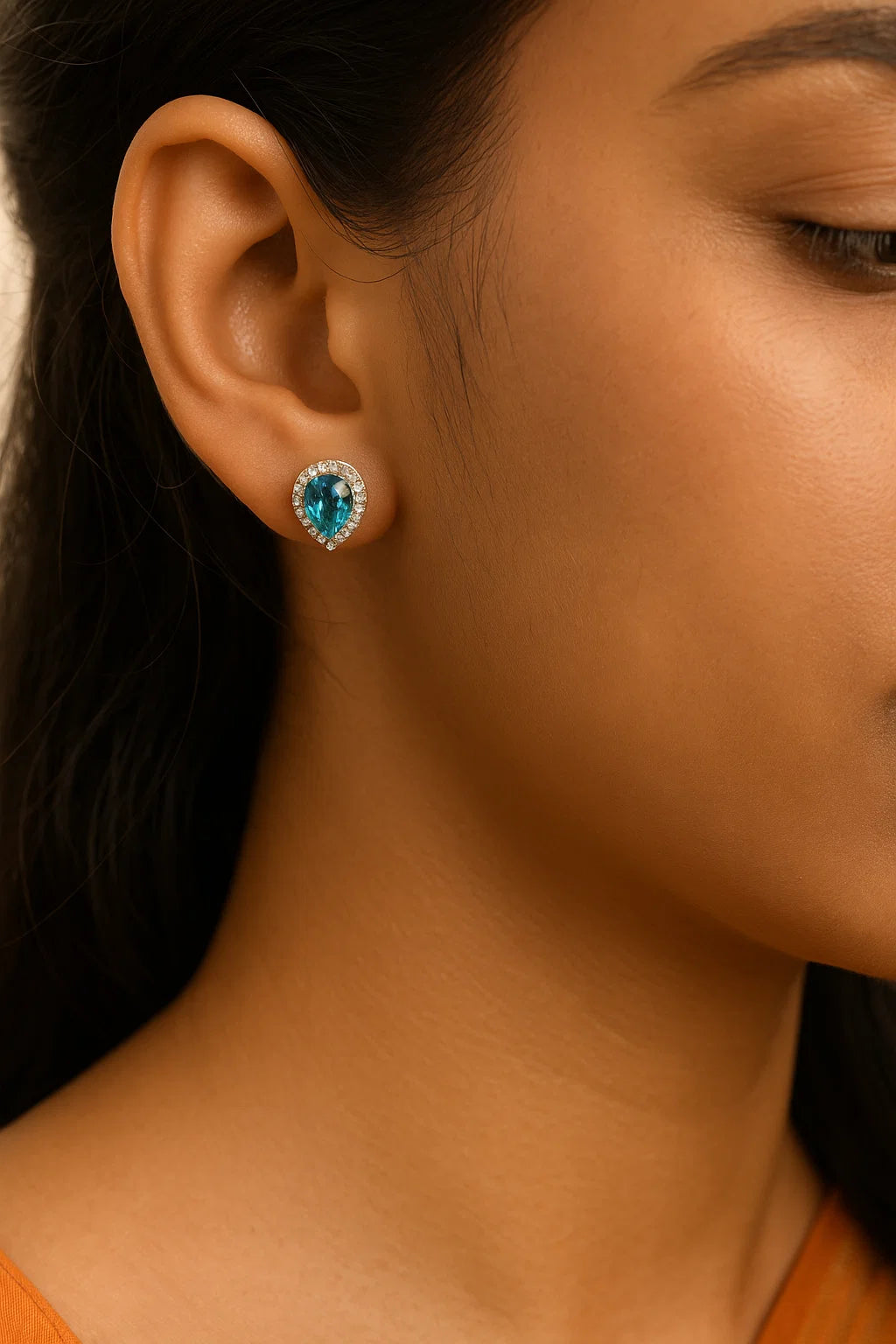 blue gemstone earring
