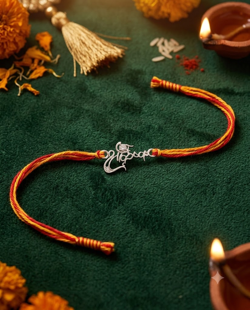 Shree Krishna Sterling Silver Rakhi