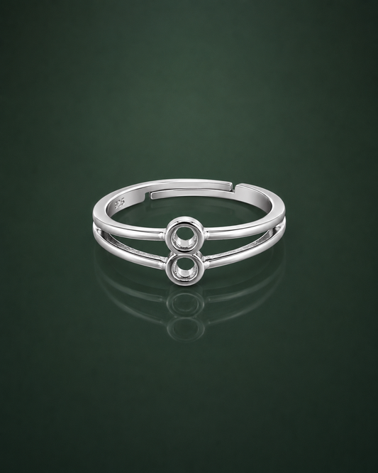 925 sterling silver open circle adjustable ring