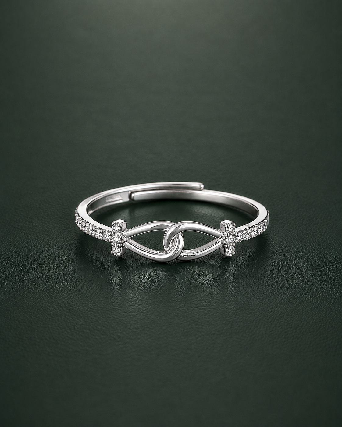 925 sterling silver adjustable infinity knot ring for women
