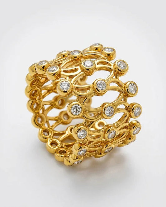 Golden Convertible Bracelet into Ring
