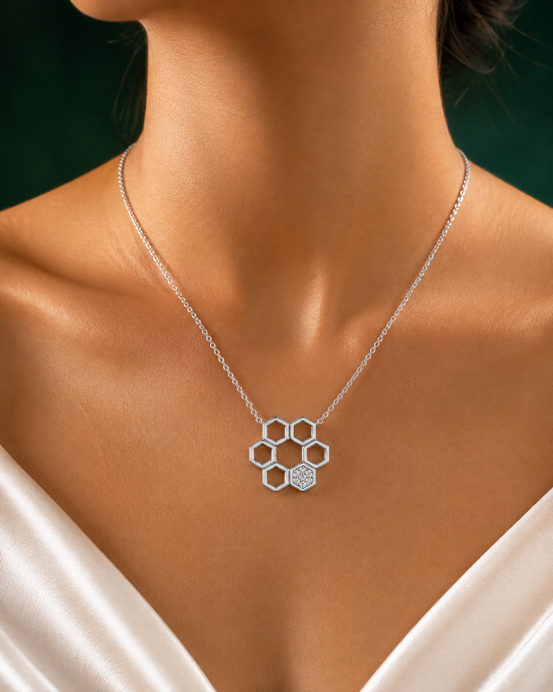 Honeycomb CZ Necklace