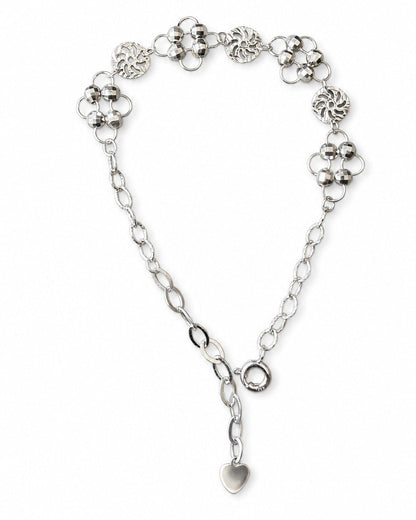 Sterling Silver Sun Spiral Bracelet with Faceted Beads - 1665_hero