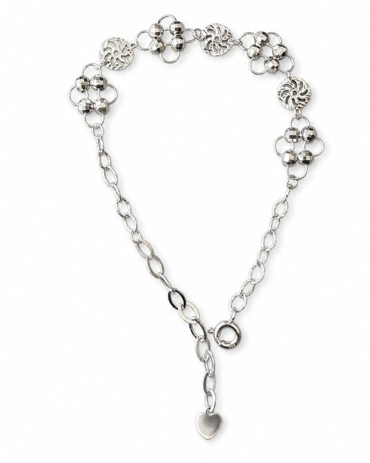 Sterling Silver Sun Spiral Bracelet with Faceted Beads - 1665_hero