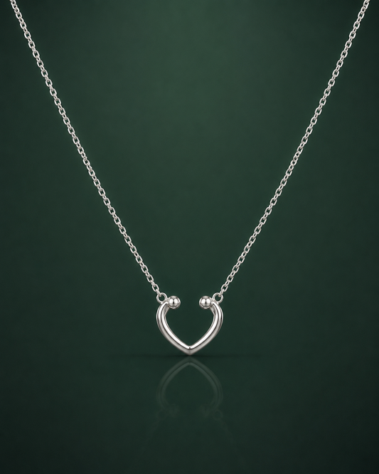 925 sterling silver open embrace heart pendant necklace