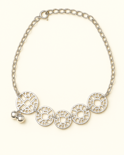 Antique Coin Disc Bracelet with Charm Bells