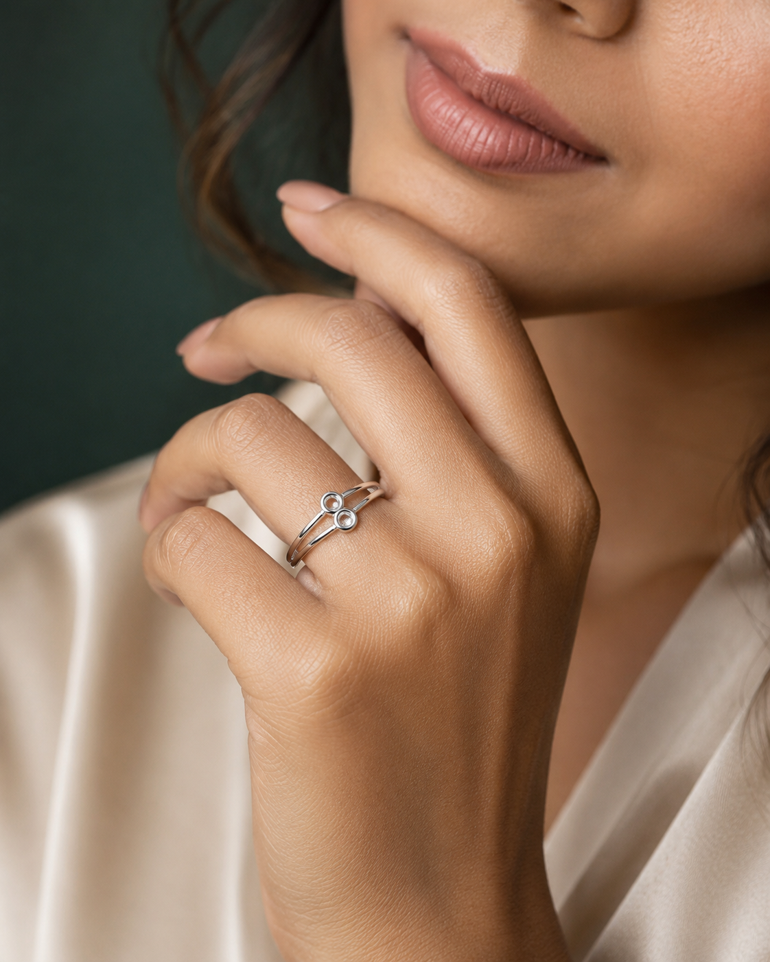 Adjustable Open Circle Ring for Women | Minimalist Silver Ring | Arumayi