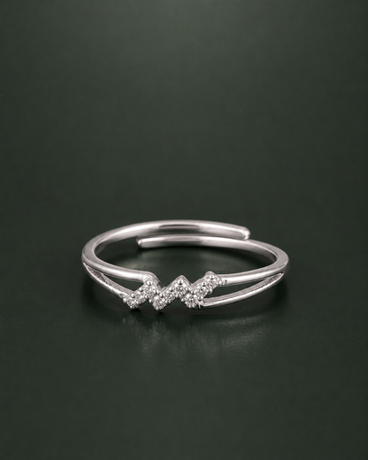 925 sterling silver Aquarius zodiac-inspired adjustable ring
