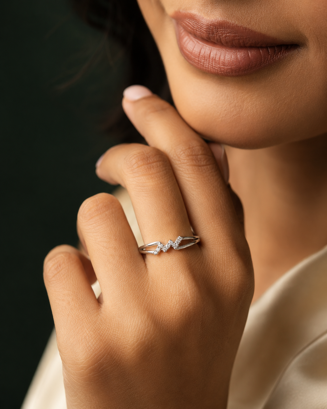 925 sterling silver Aquarius zodiac-inspired adjustable ring
