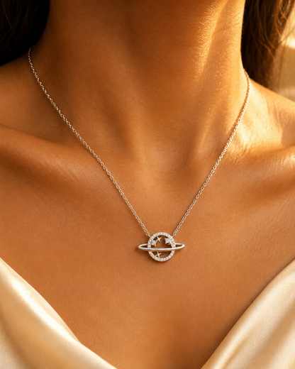 Interstellar Saturn Cosmic Pendant