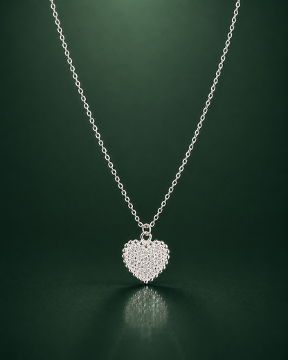 Pave Heart Pendant Necklace