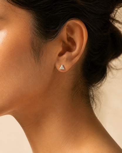 Triangle CZ Stud Earrings