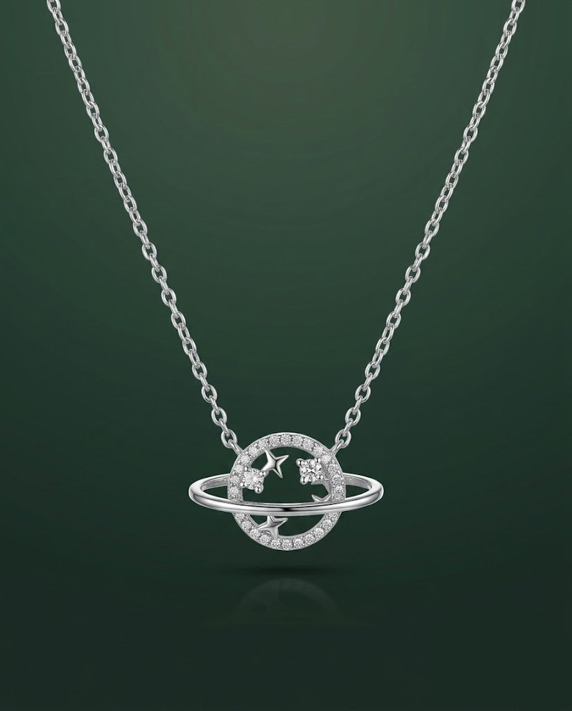 Interstellar Saturn Cosmic Pendant