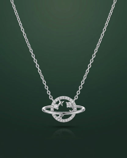 Interstellar Saturn Cosmic Pendant