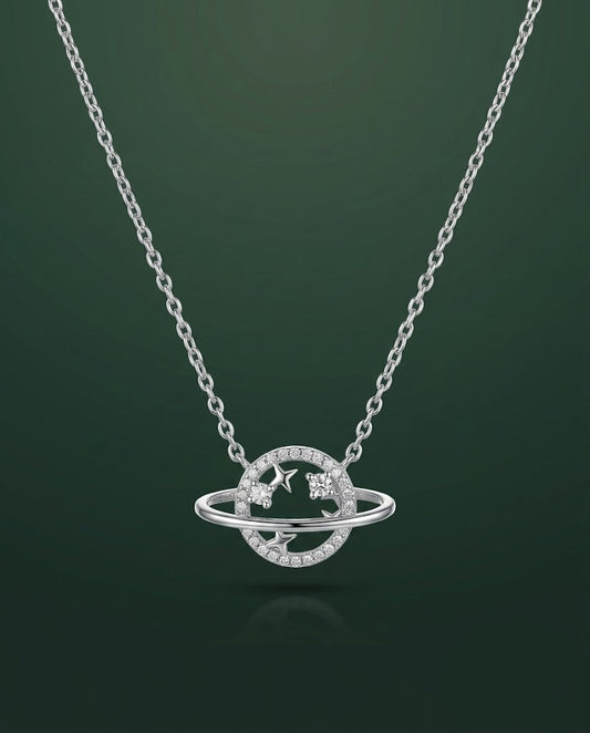 Interstellar Saturn Cosmic Pendant