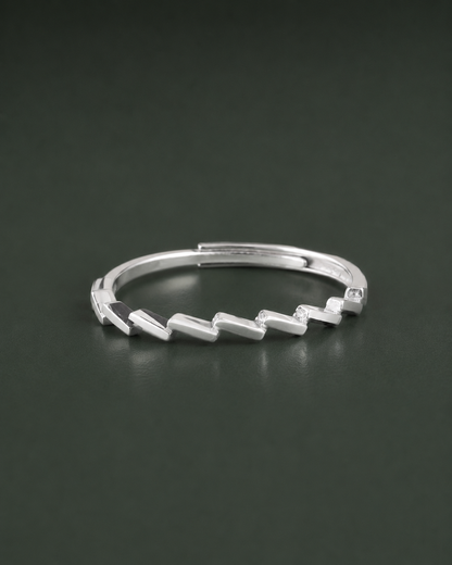 Geometric Zigzag Adjustable Ring for Women