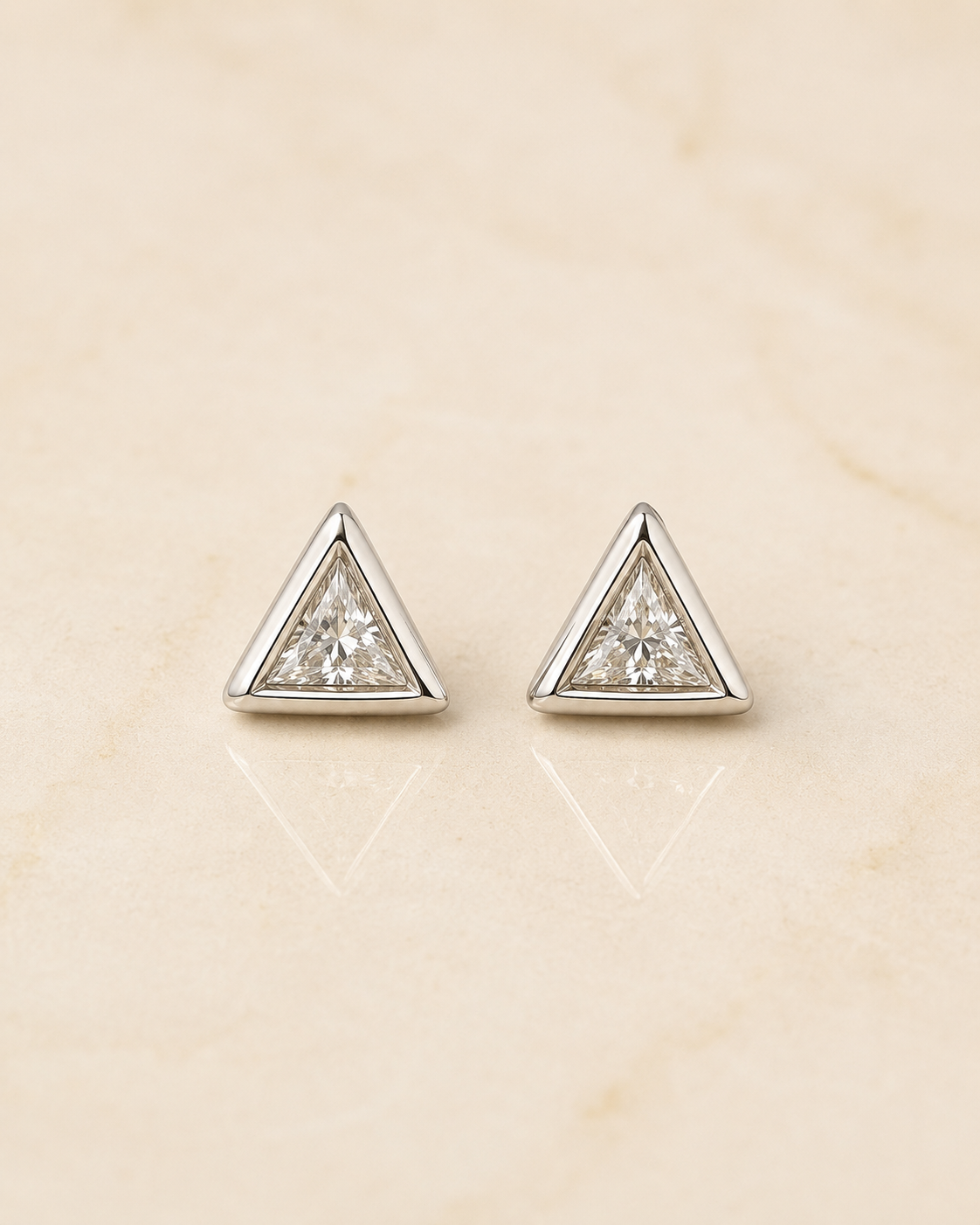 Triangle CZ Stud Earrings