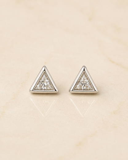 Triangle CZ Stud Earrings