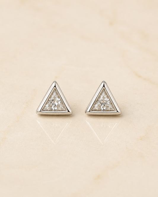 Triangle CZ Stud Earrings