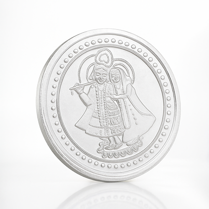 radha krishna pure Silver Coin
