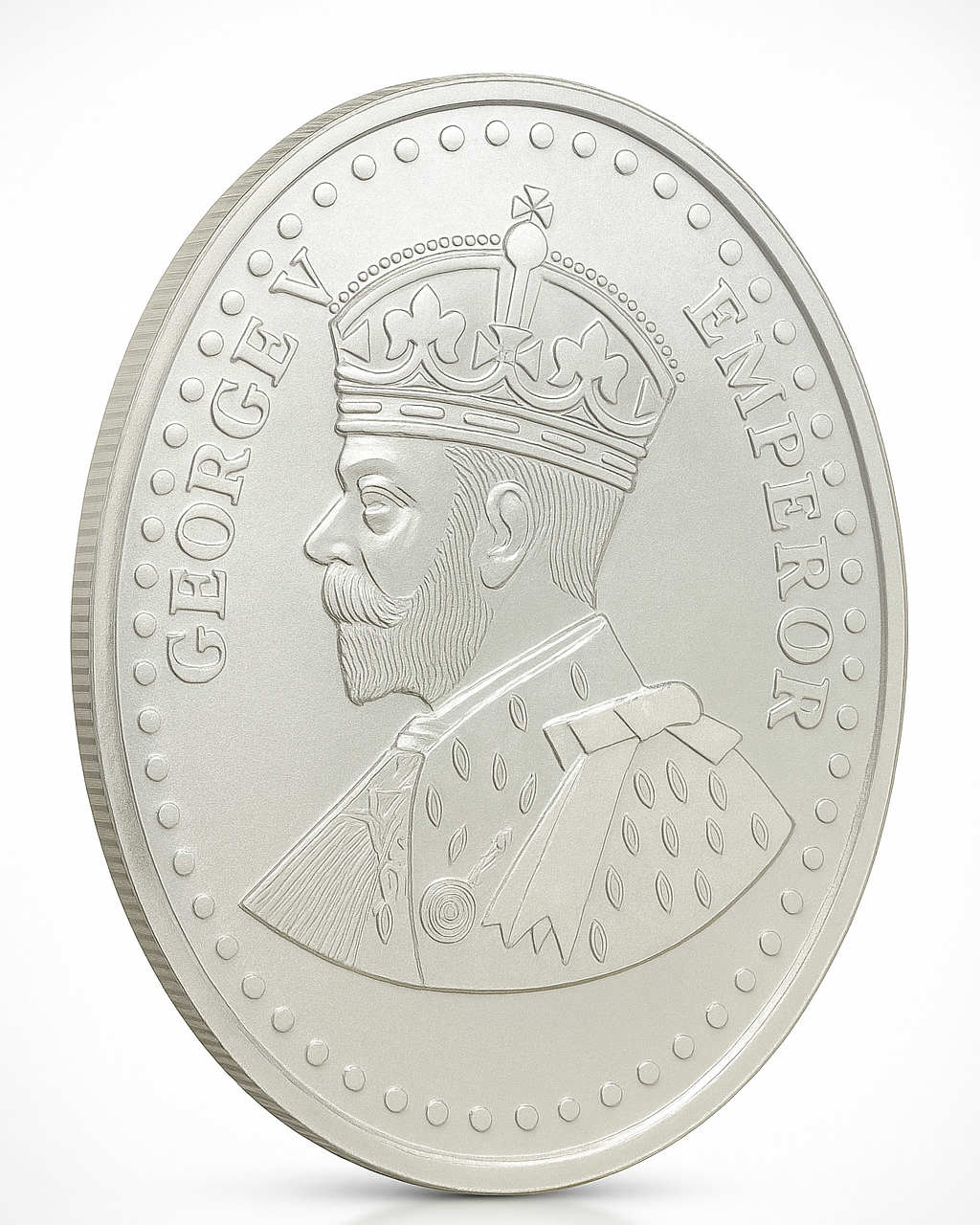 100 gm George V Emperor Coin - Oval