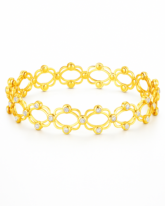 Golden Convertible Bracelet into Ring