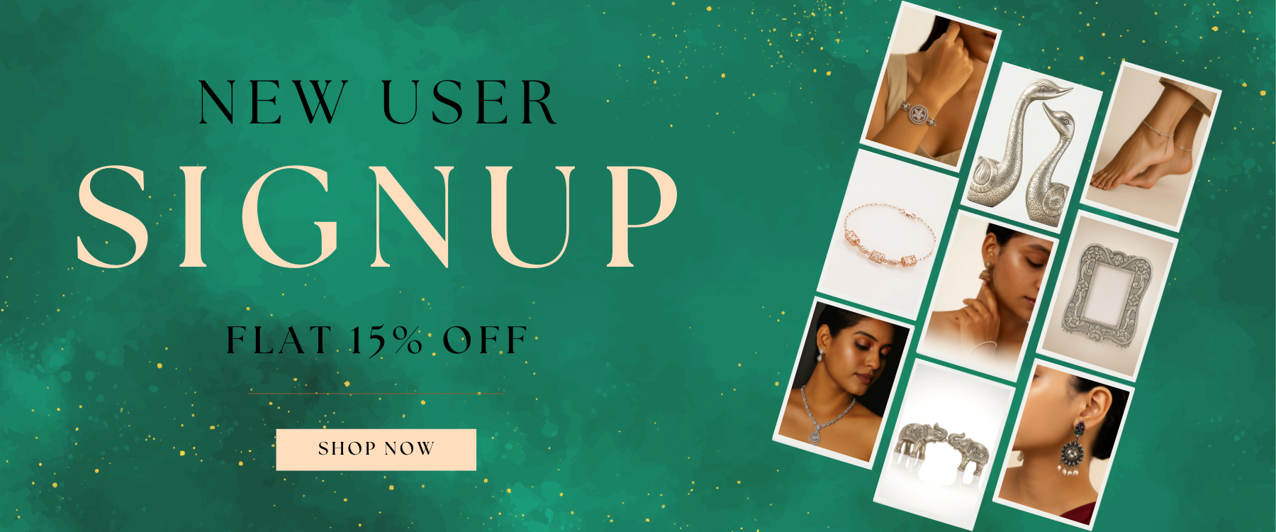 Flat 15 Percent Discount Promotional Banner for Arumayi