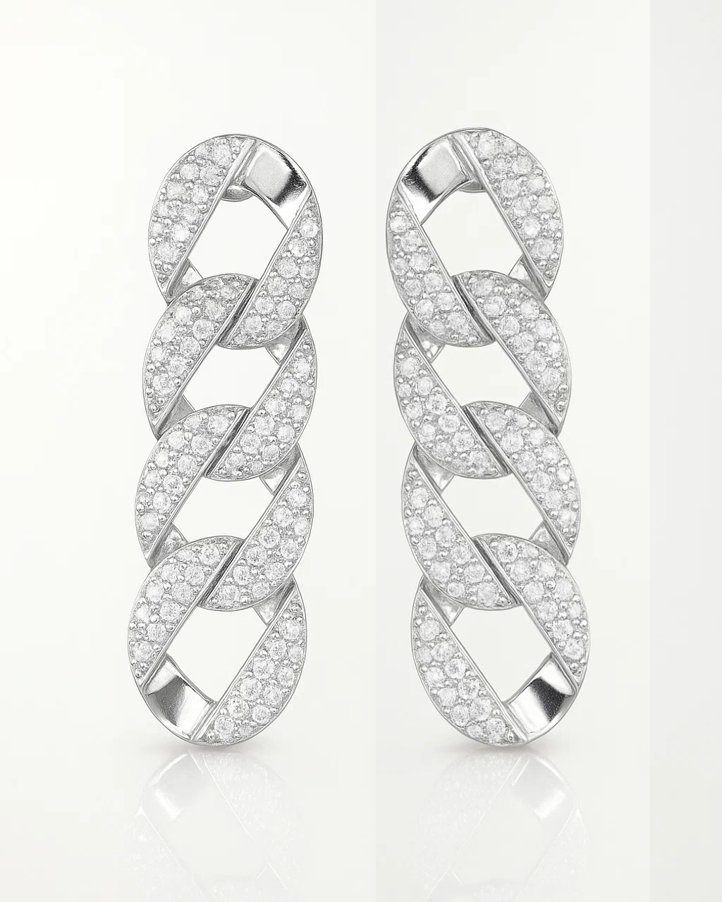 Pavé Cuban Link Drop Earrings