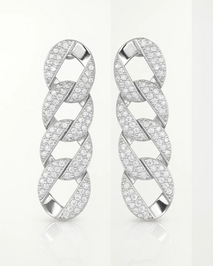 Pavé Cuban Link Drop Earrings